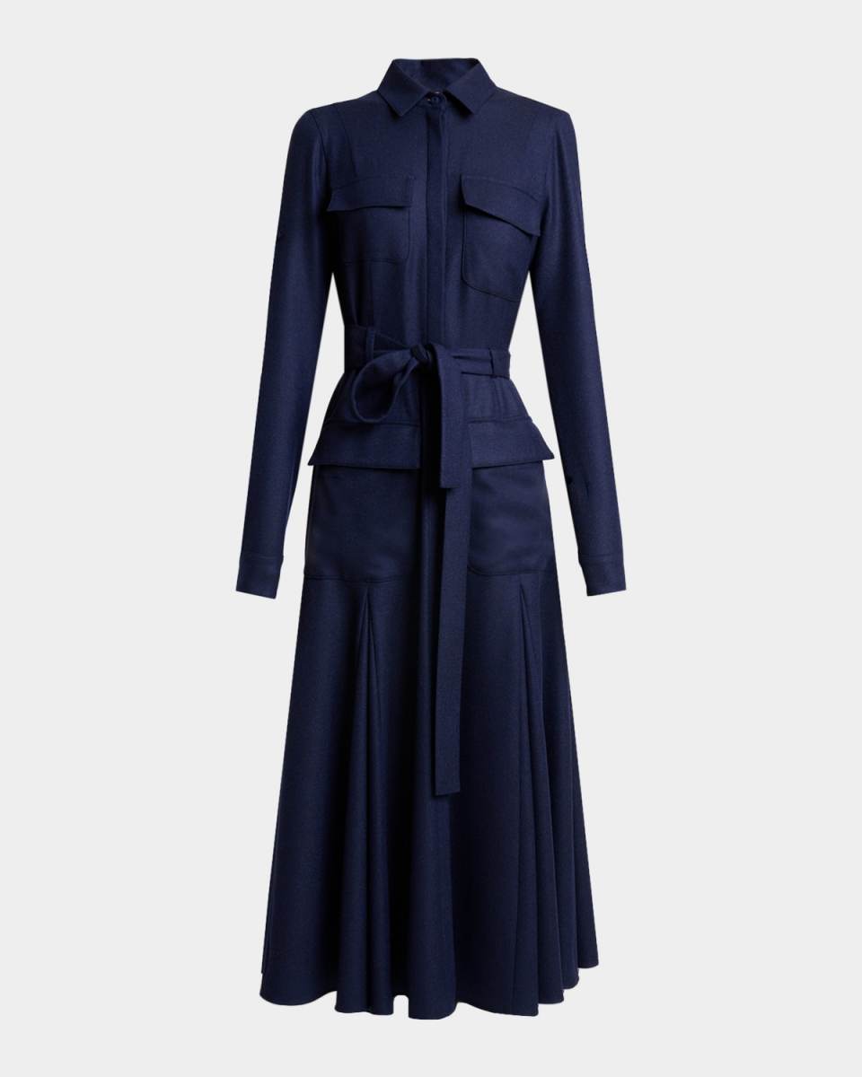 Meyer Virgin Wool and Cashmere Midi Shirtdress